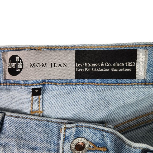 Levis Silver Tab Womens‎ High Waisted Mom Jean 31/27 Light Was Distressed NEW - Picture 10 of 16